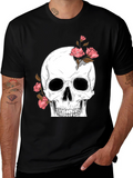 Skull & Roses Graphic Tee - Black T-Shirt