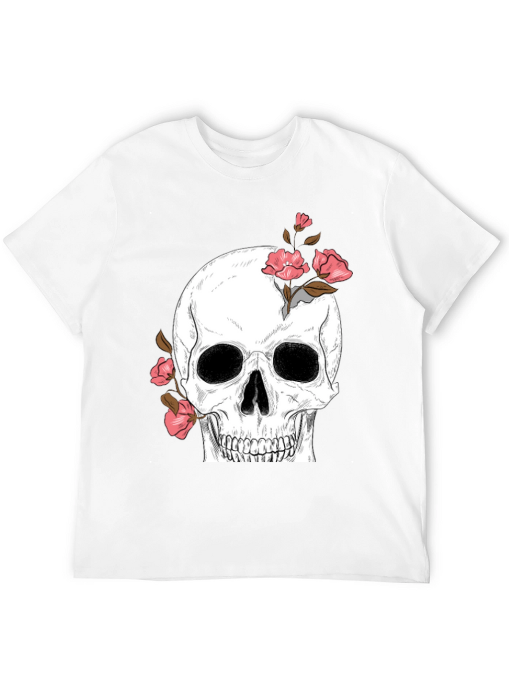 Skull & Roses Graphic Tee - Black T-Shirt