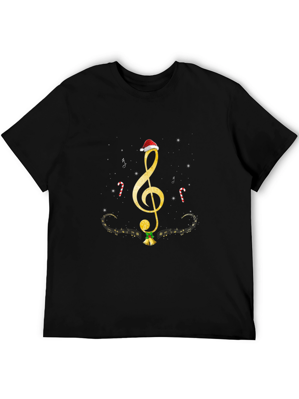Musical Christmas T-Shirt - Treble Clef & Bells