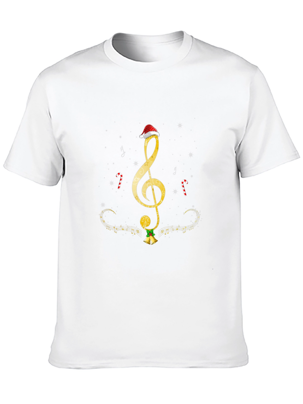 Musical Christmas T-Shirt - Treble Clef & Bells