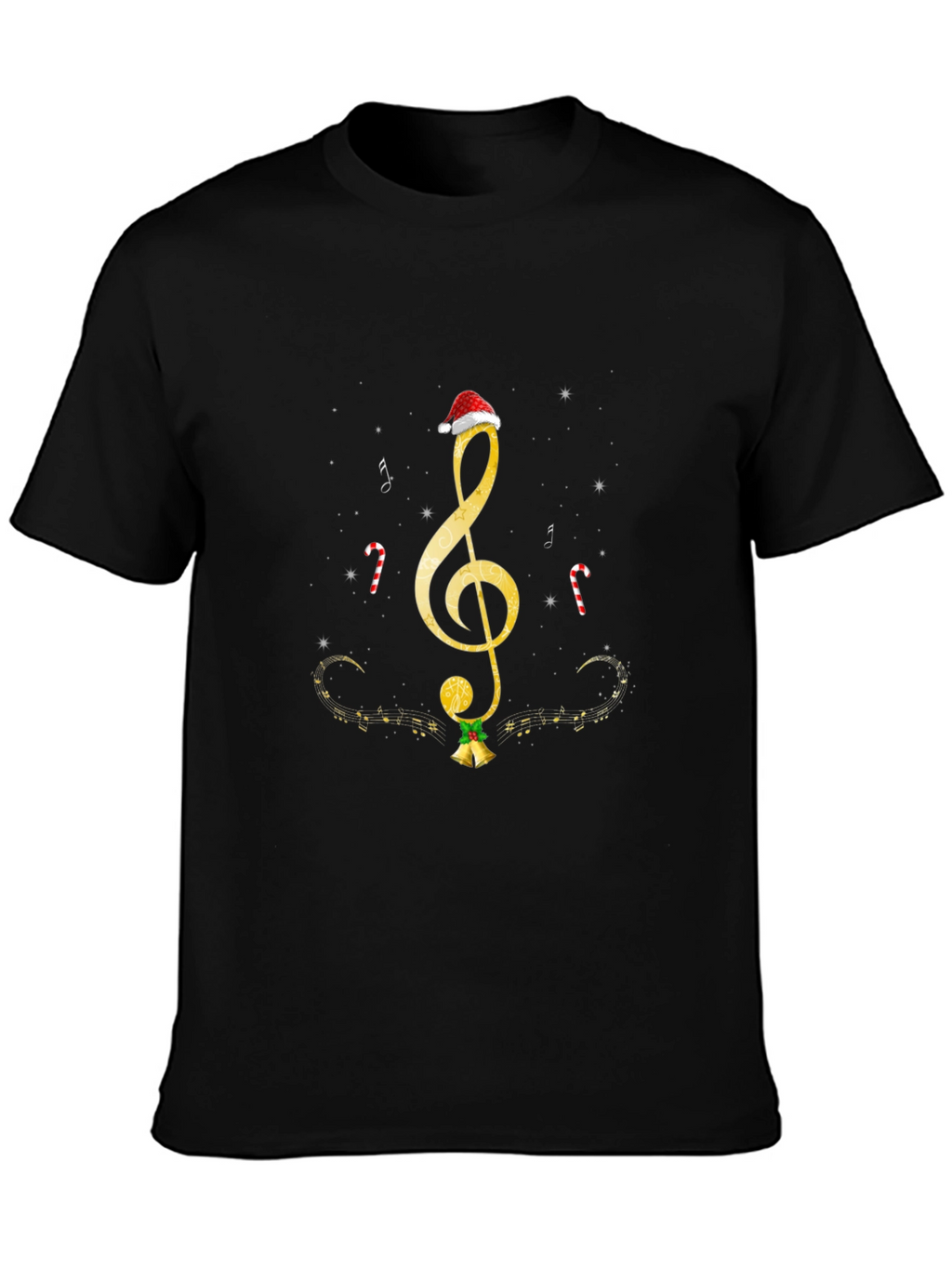 Musical Christmas T-Shirt - Treble Clef & Bells