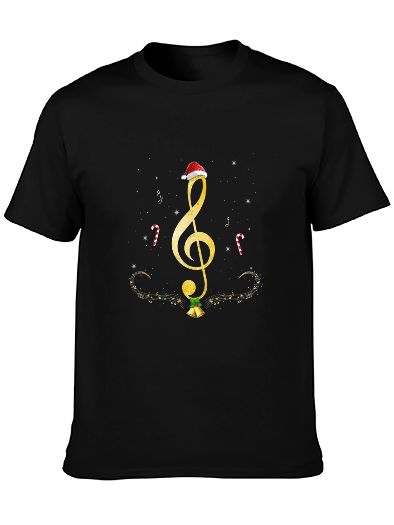 Musical Christmas T-Shirt - Treble Clef & Bells