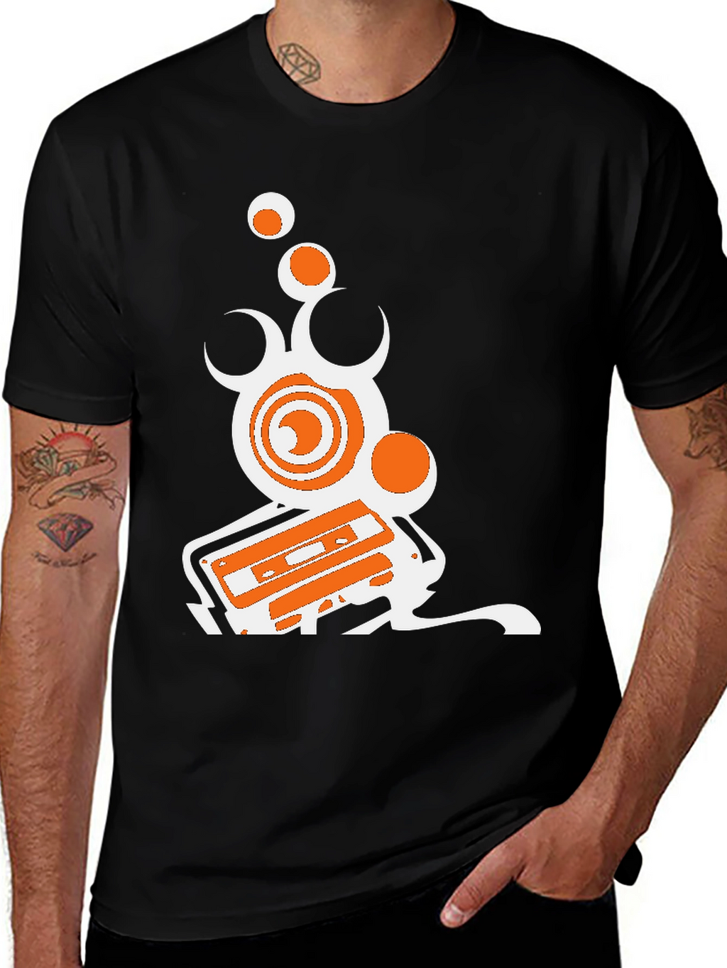 Retro Music T-Shirt - Black Graphic Tee