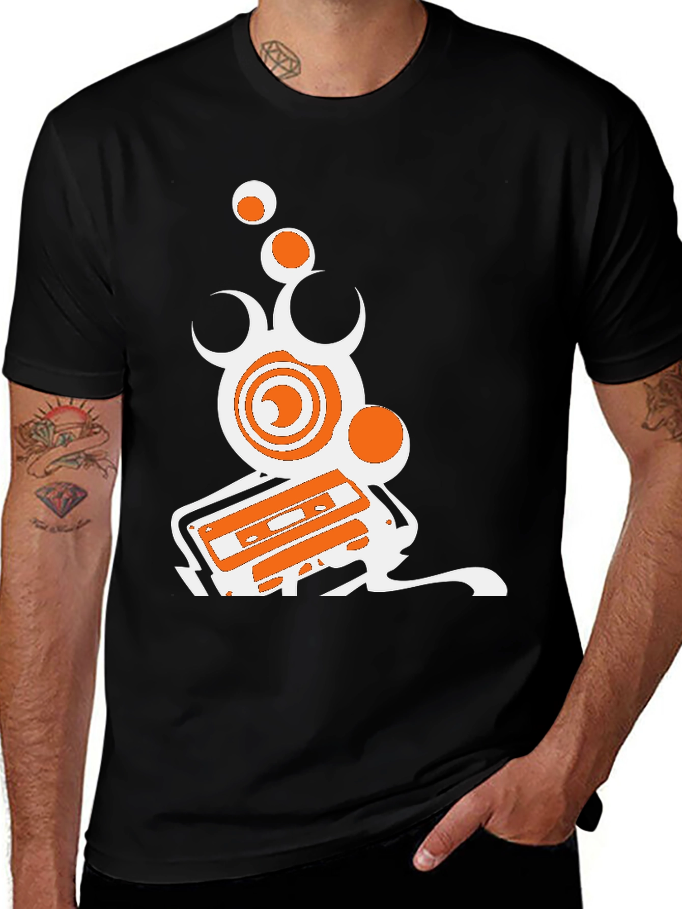 Retro Music T-Shirt - Black Graphic Tee