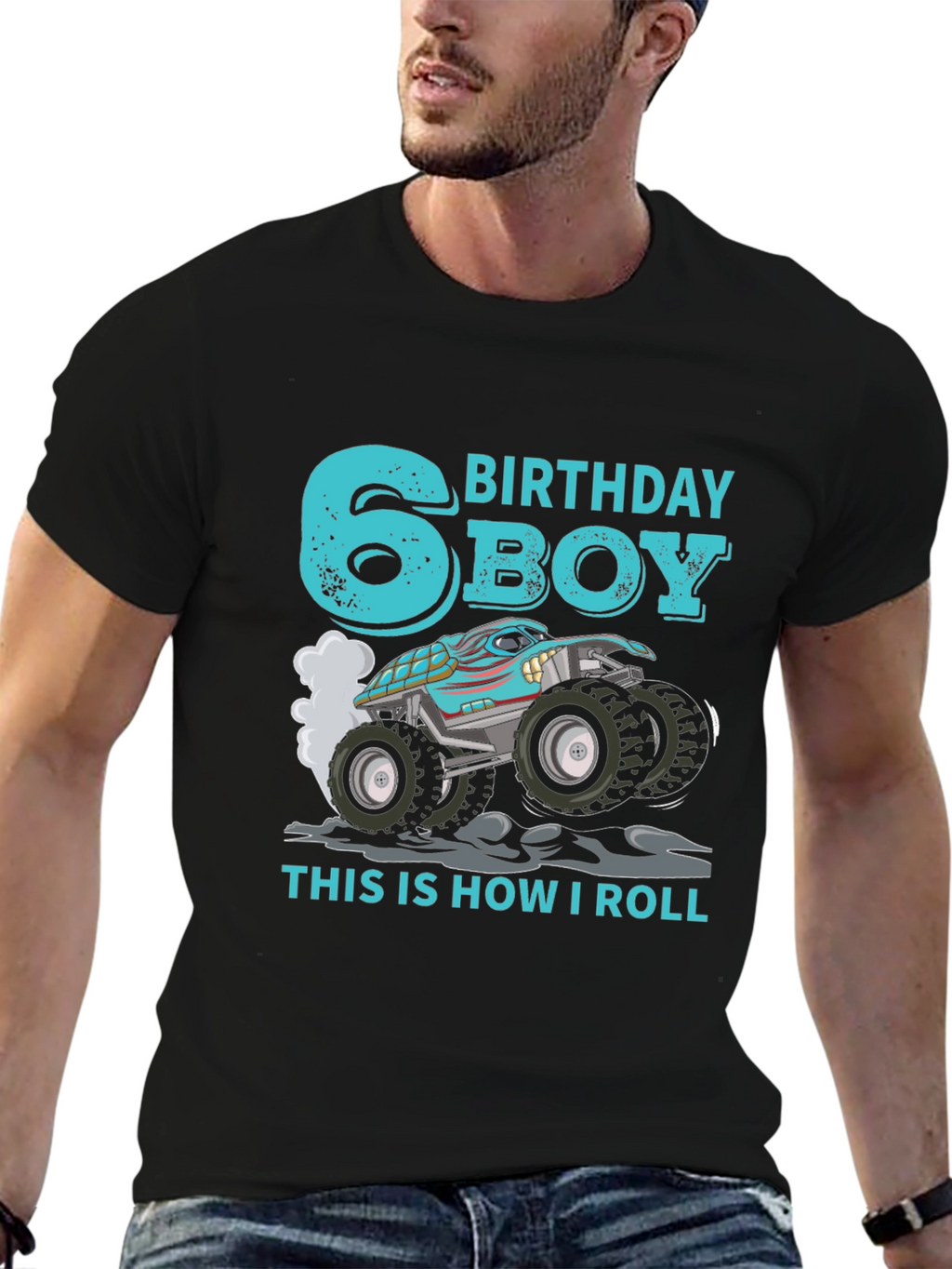 6th Birthday Boy Monster Truck T-Shirt