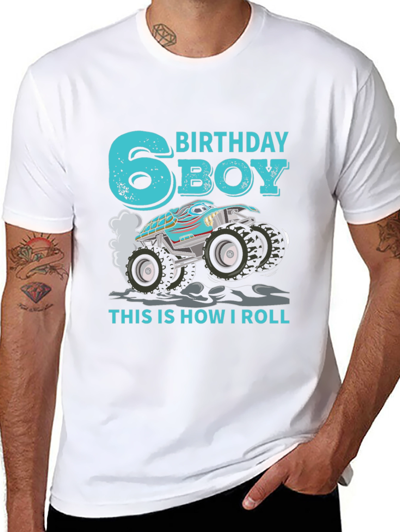 6th Birthday Boy Monster Truck T-Shirt