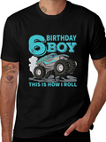6th Birthday Boy Monster Truck T-Shirt