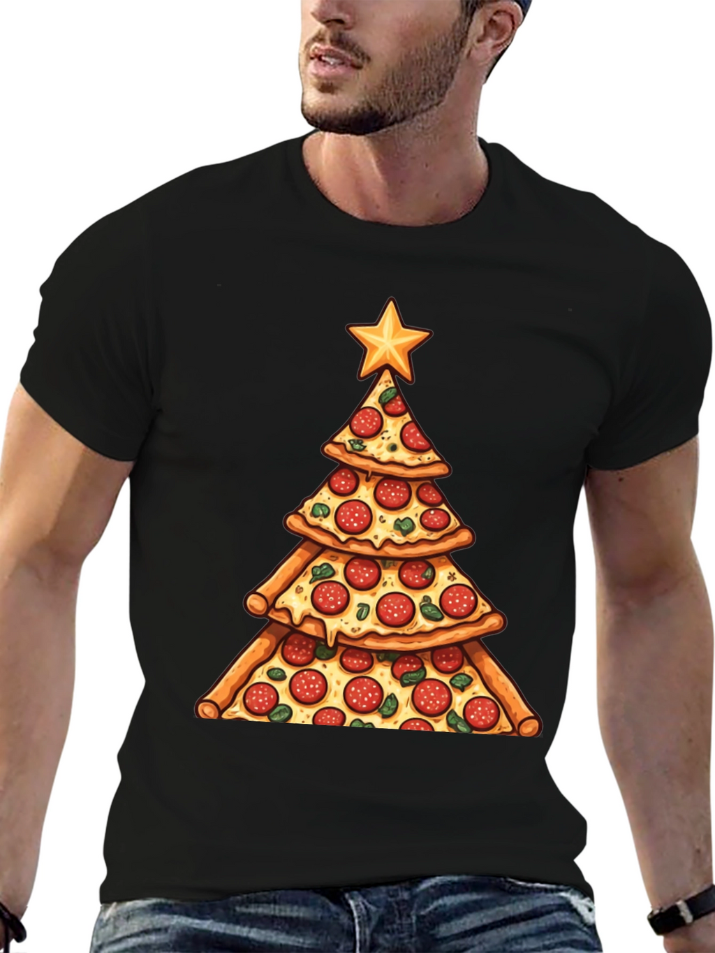 Pizza Christmas Tree T-Shirt