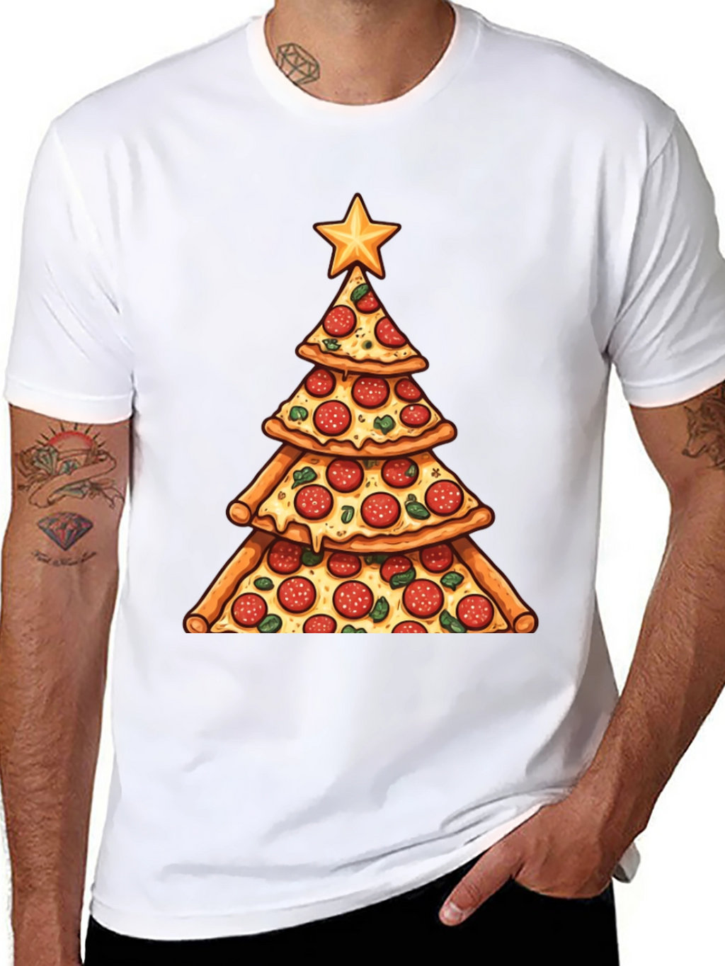 Pizza Christmas Tree T-Shirt