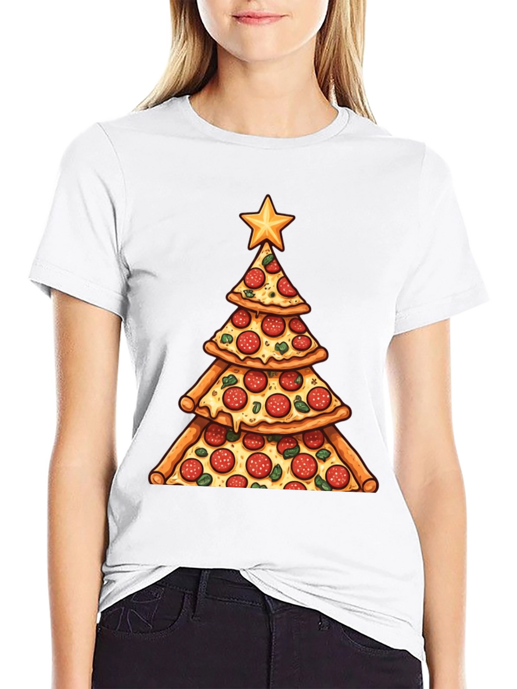 Pizza Christmas Tree T-Shirt