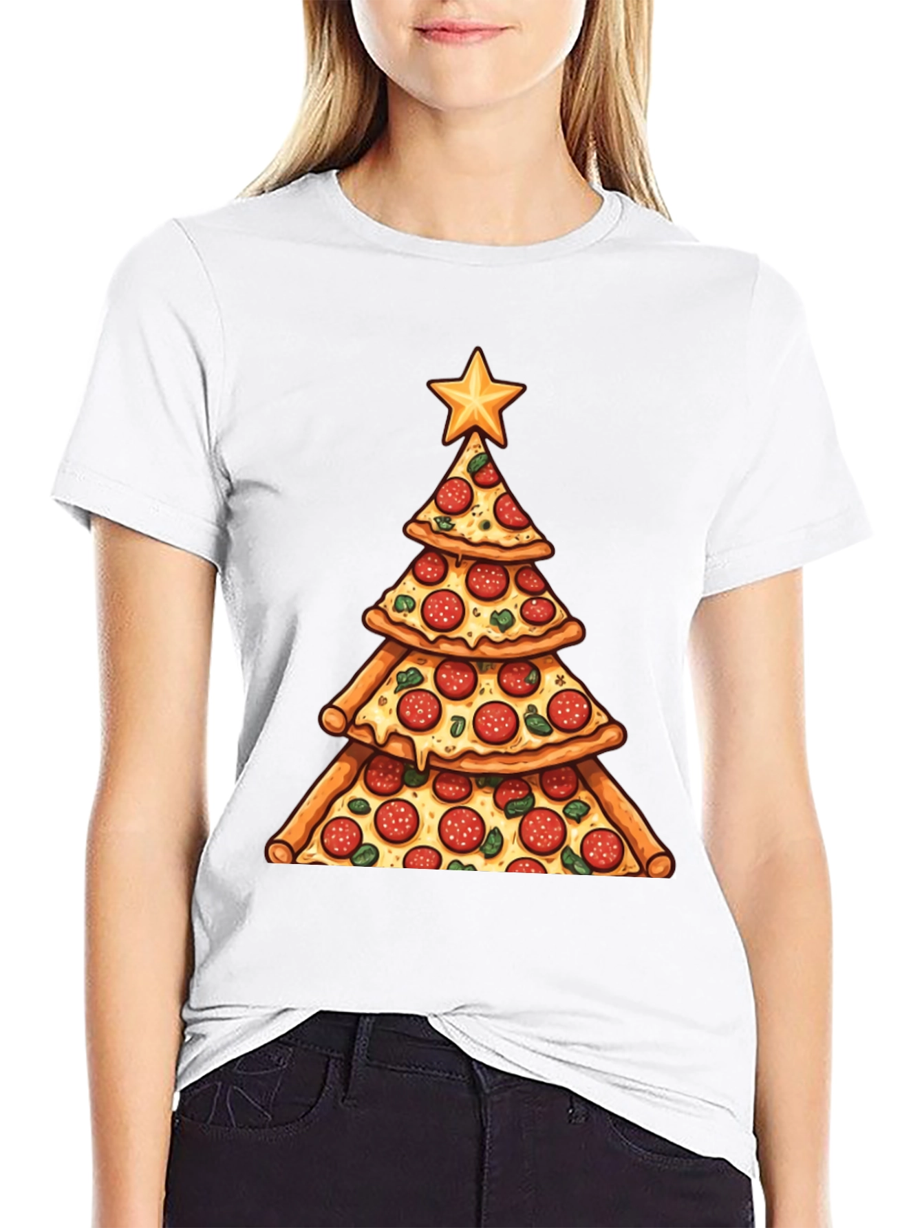 Pizza Christmas Tree T-Shirt