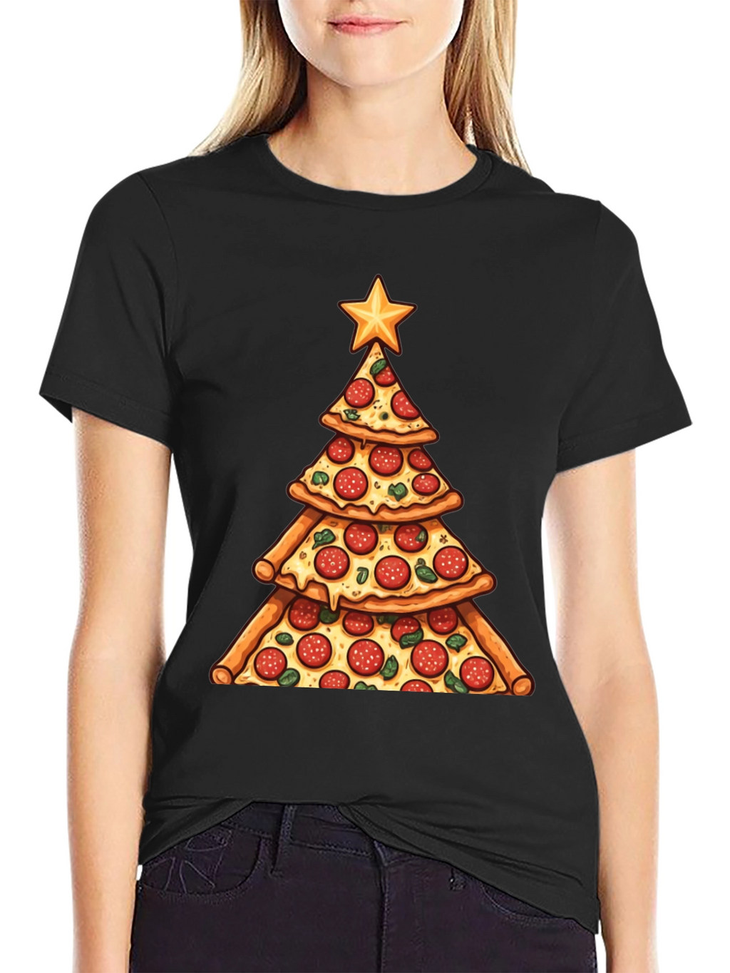 Pizza Christmas Tree T-Shirt