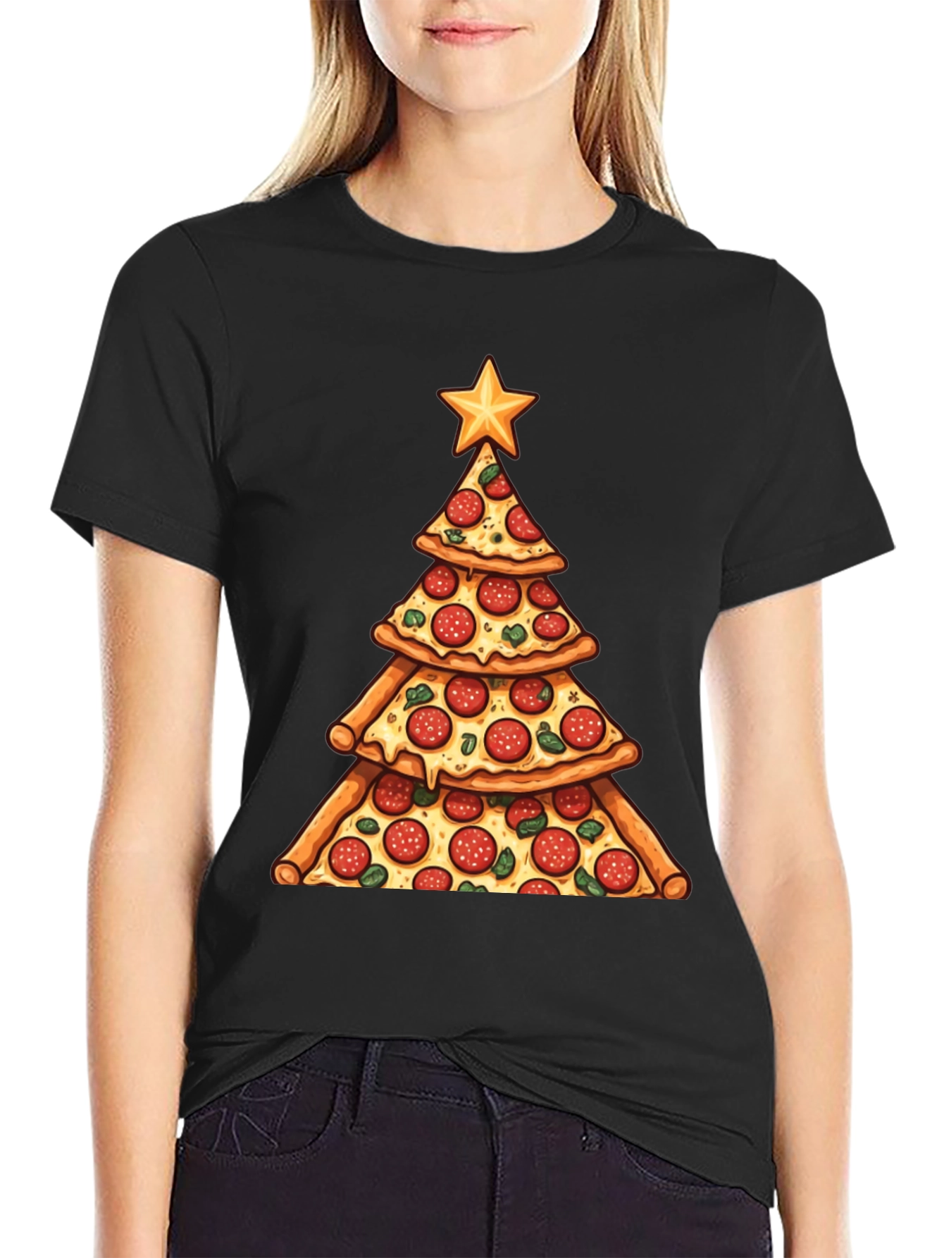 Pizza Christmas Tree T-Shirt
