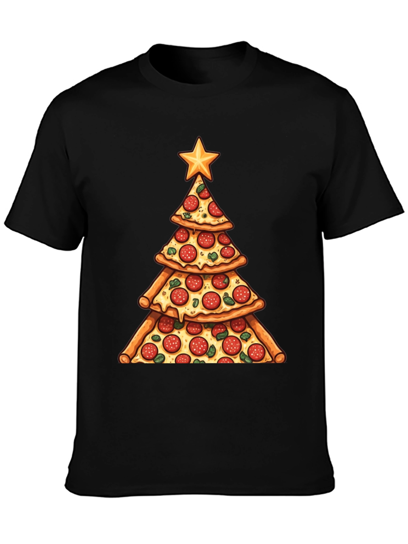 Pizza Christmas Tree T-Shirt