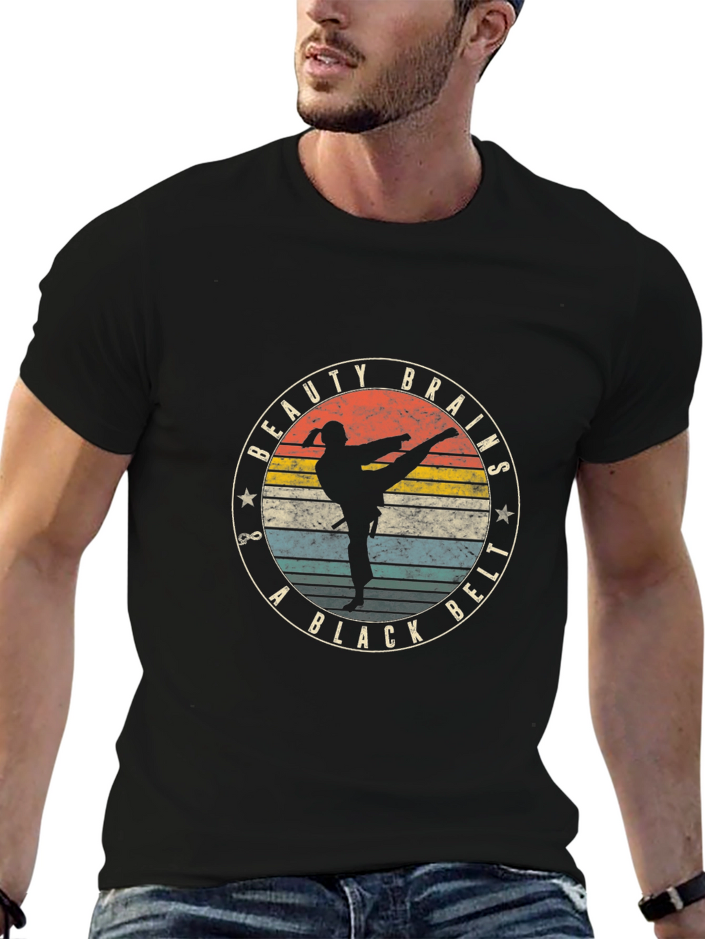 Beauty Brains Black Belt T-Shirt
