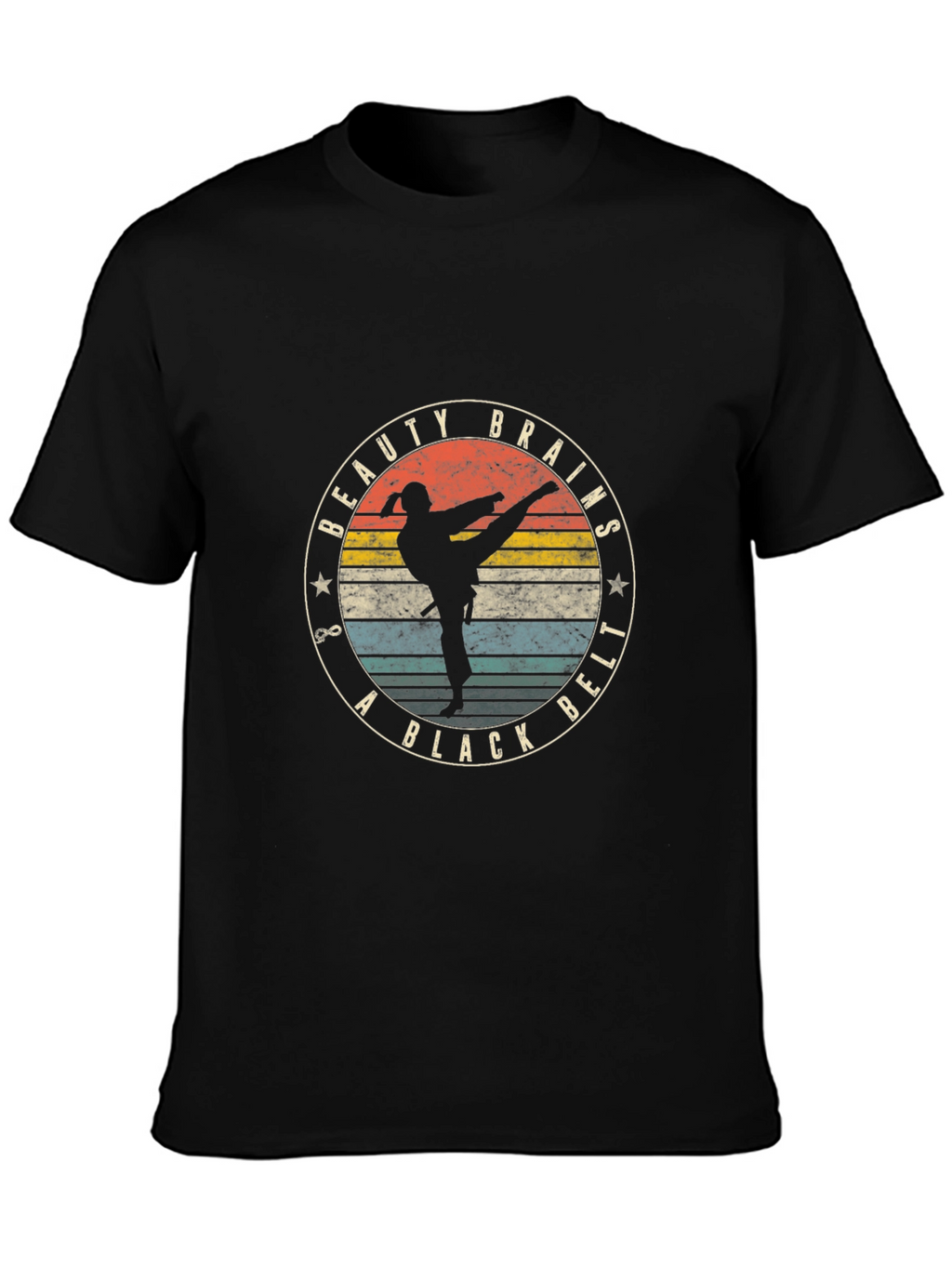 Beauty Brains Black Belt T-Shirt