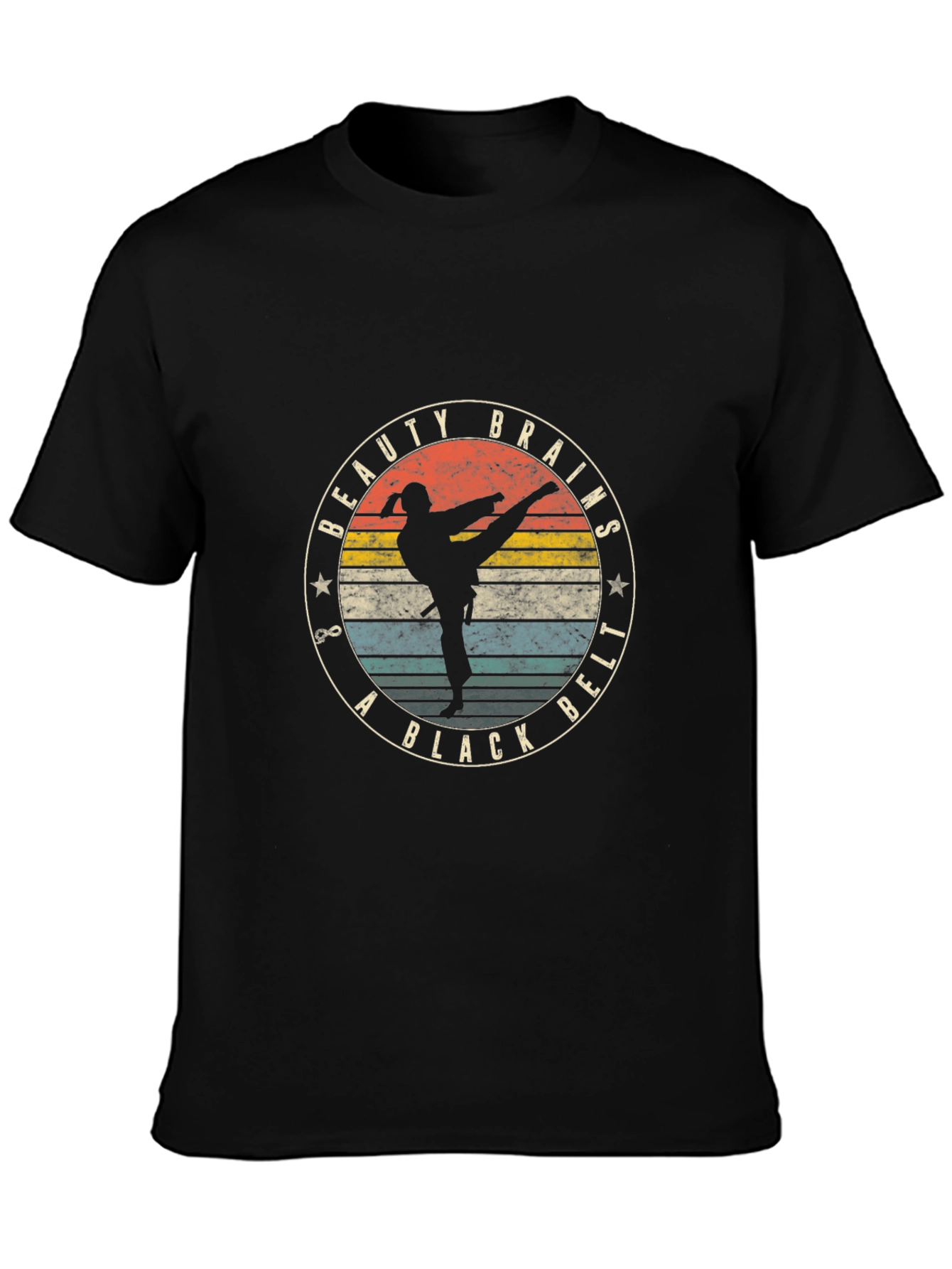 Beauty Brains Black Belt T-Shirt