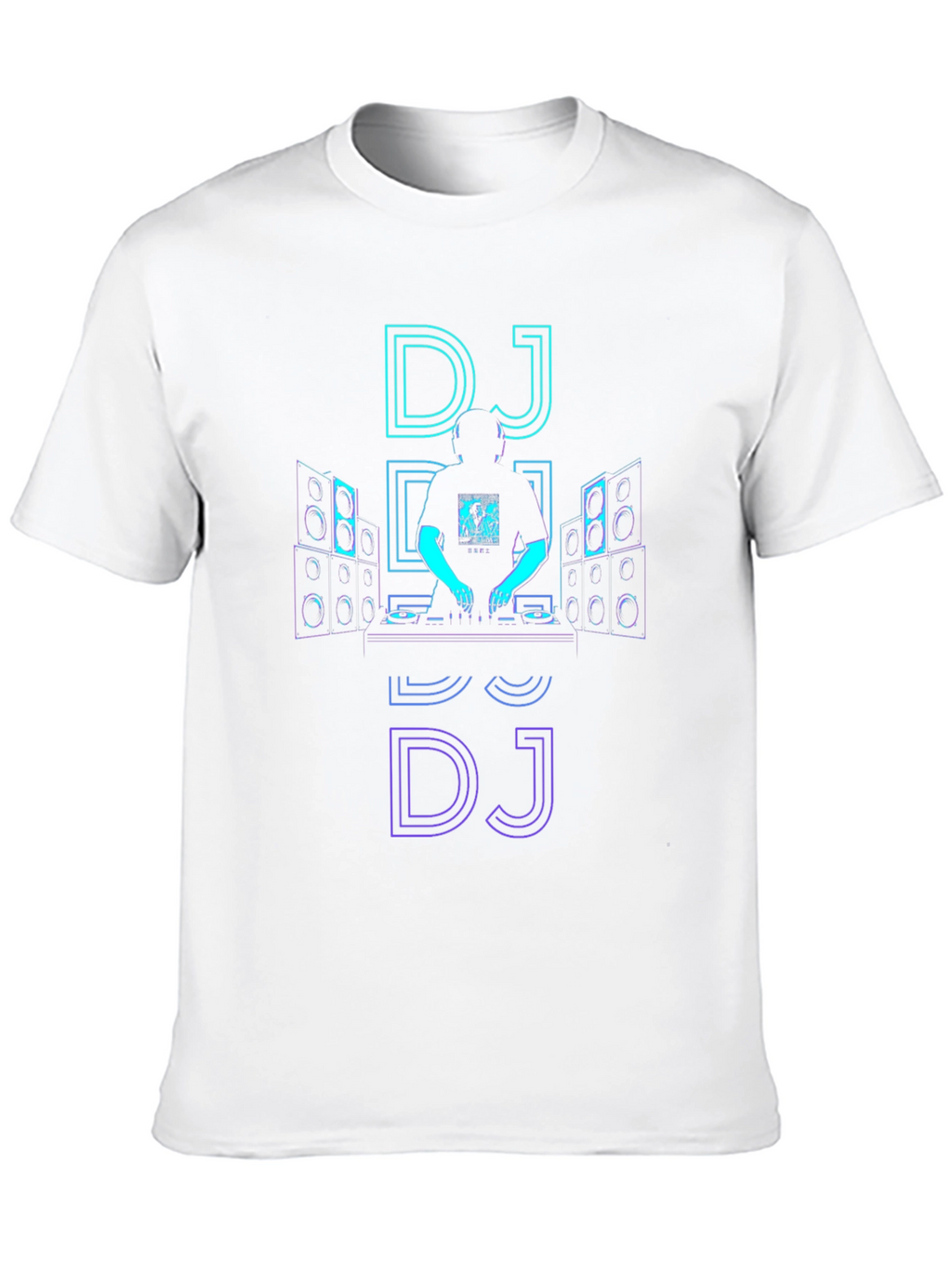 Neon DJ Graphic Tee - Black Cotton T-Shirt