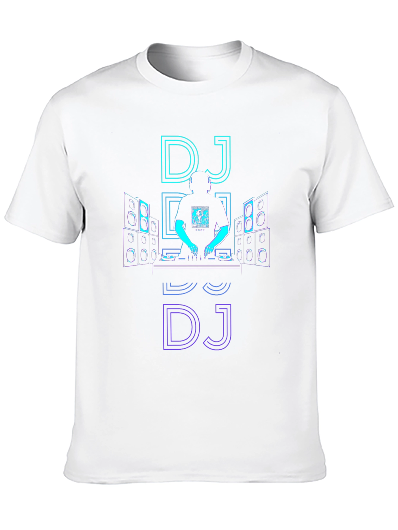Neon DJ Graphic Tee - Black Cotton T-Shirt