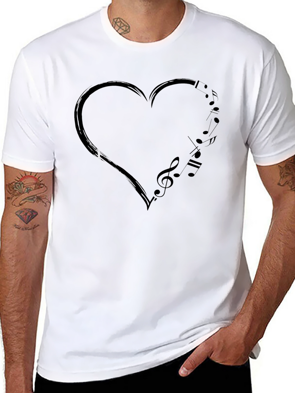 Music Heartbeat Black T-Shirt