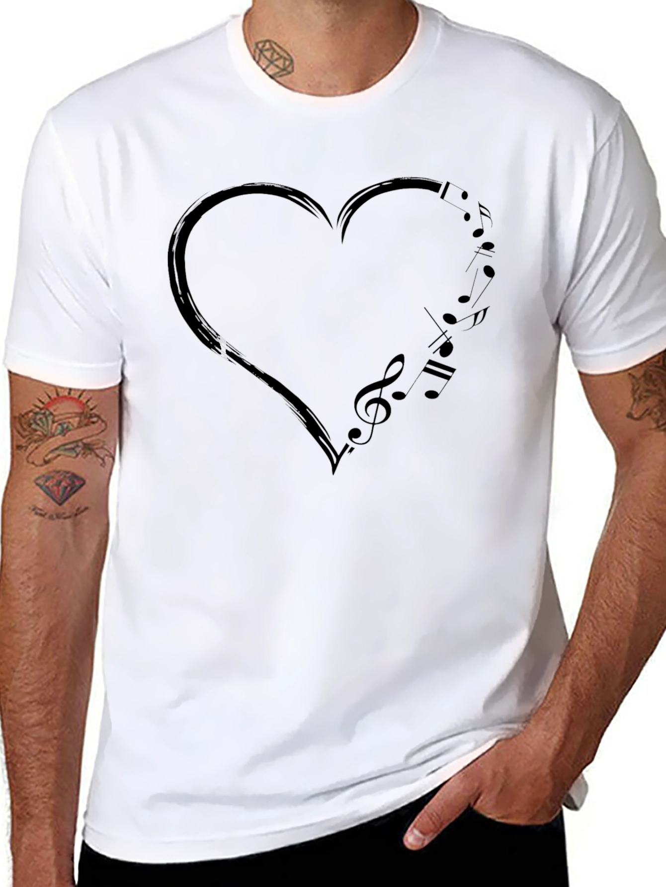 Music Heartbeat Black T-Shirt