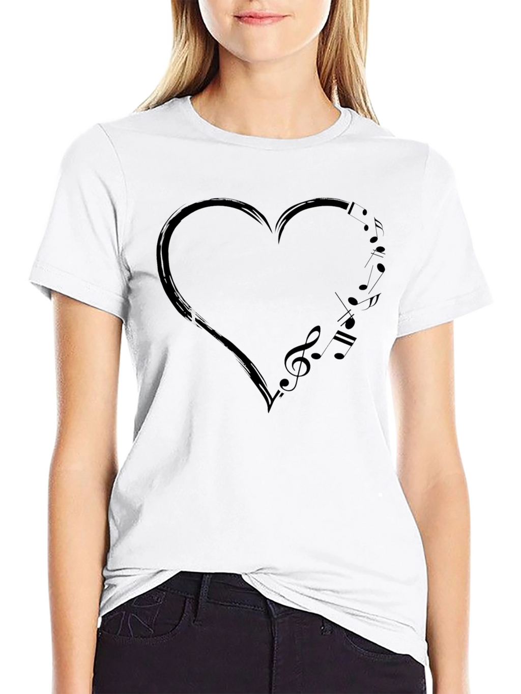 Music Heartbeat Black T-Shirt
