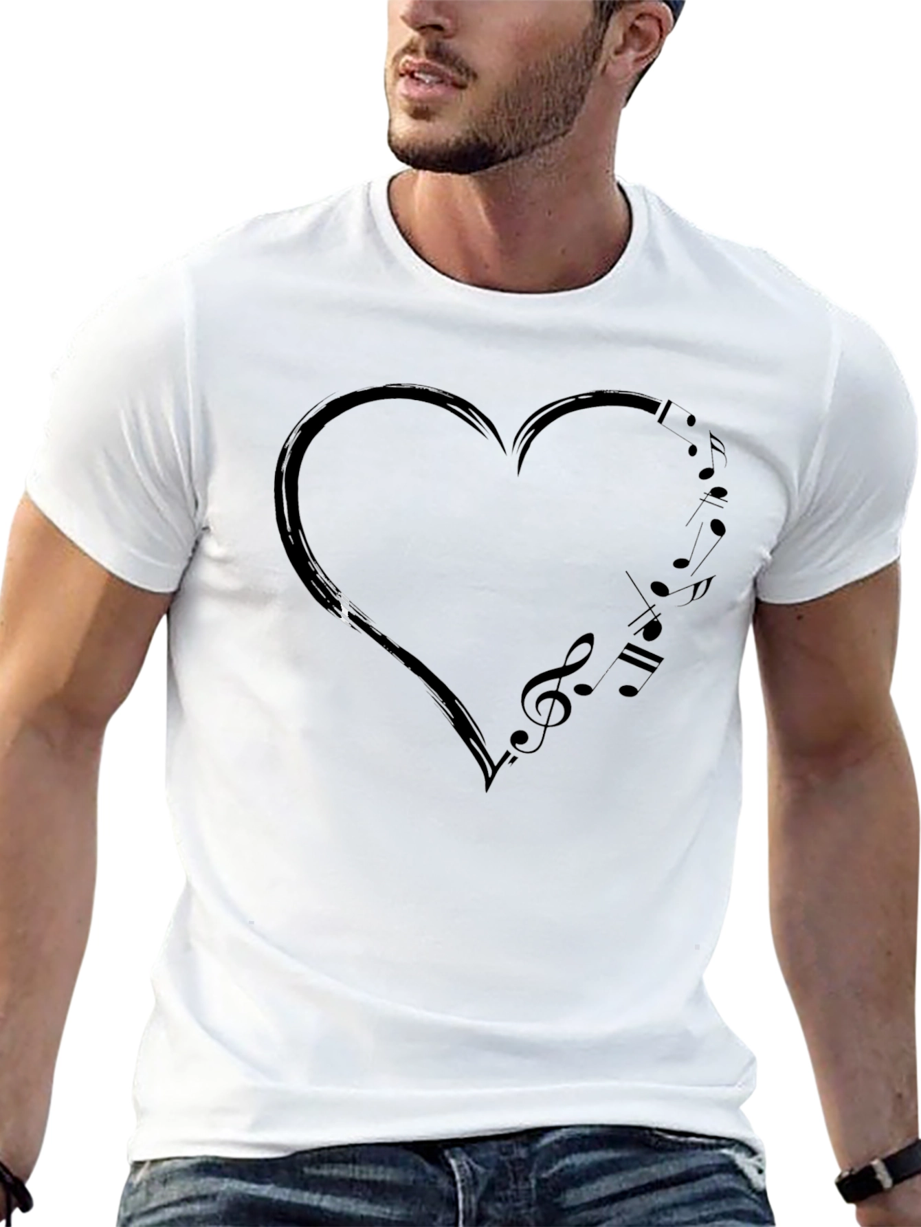 Music Heartbeat Black T-Shirt