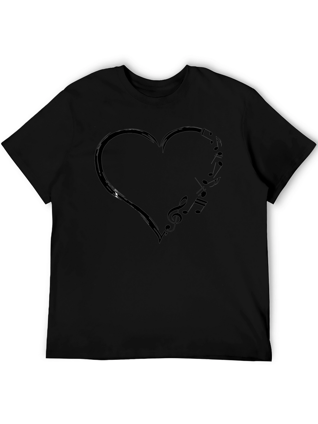 Music Heartbeat Black T-Shirt