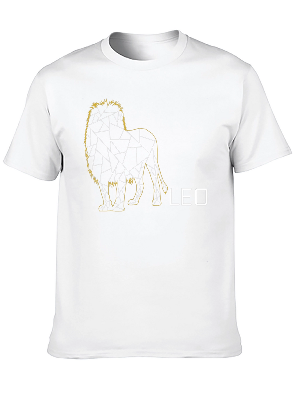 Geometric Leo Zodiac T-Shirt - Black