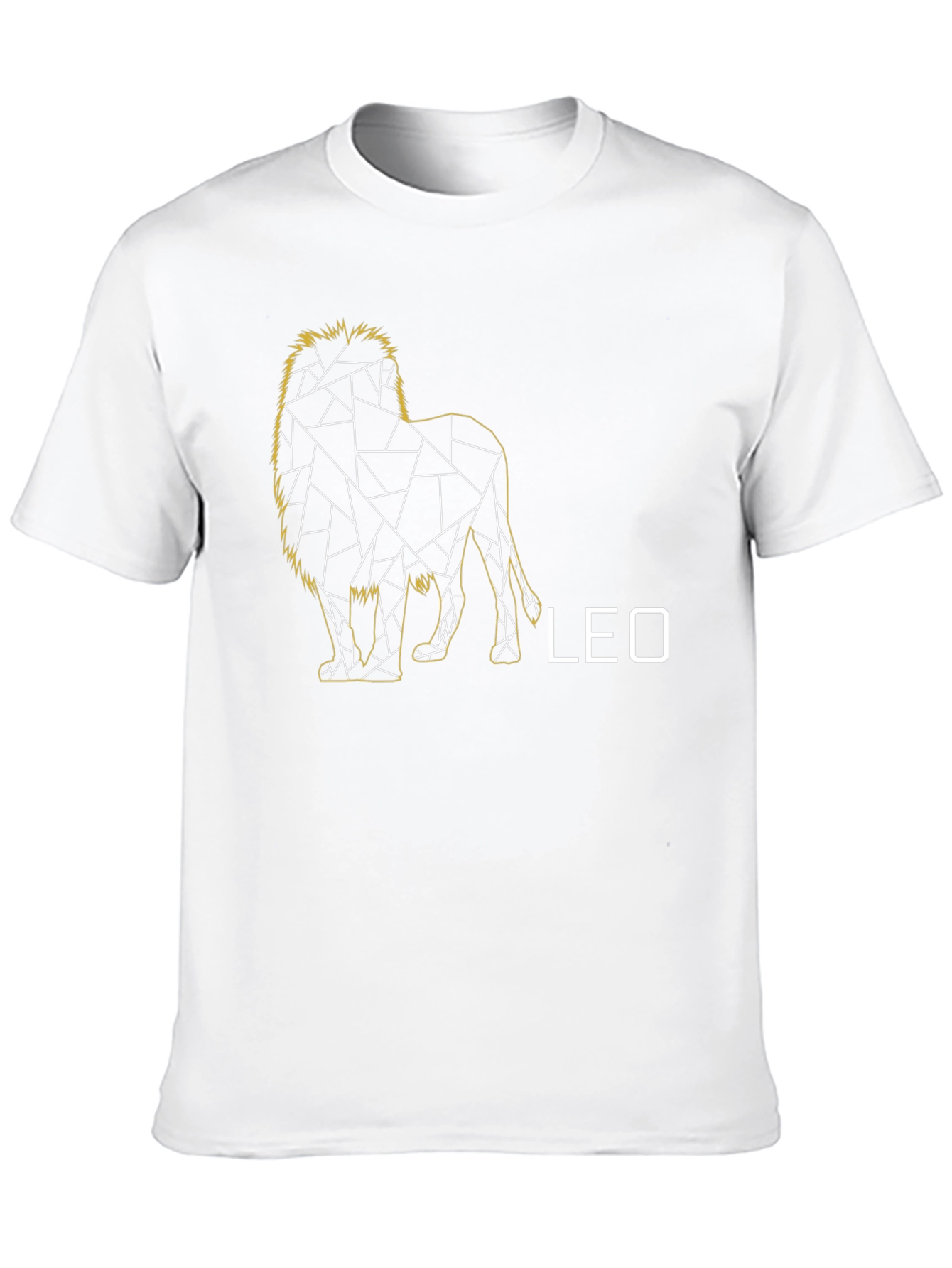 Geometric Leo Zodiac T-Shirt - Black