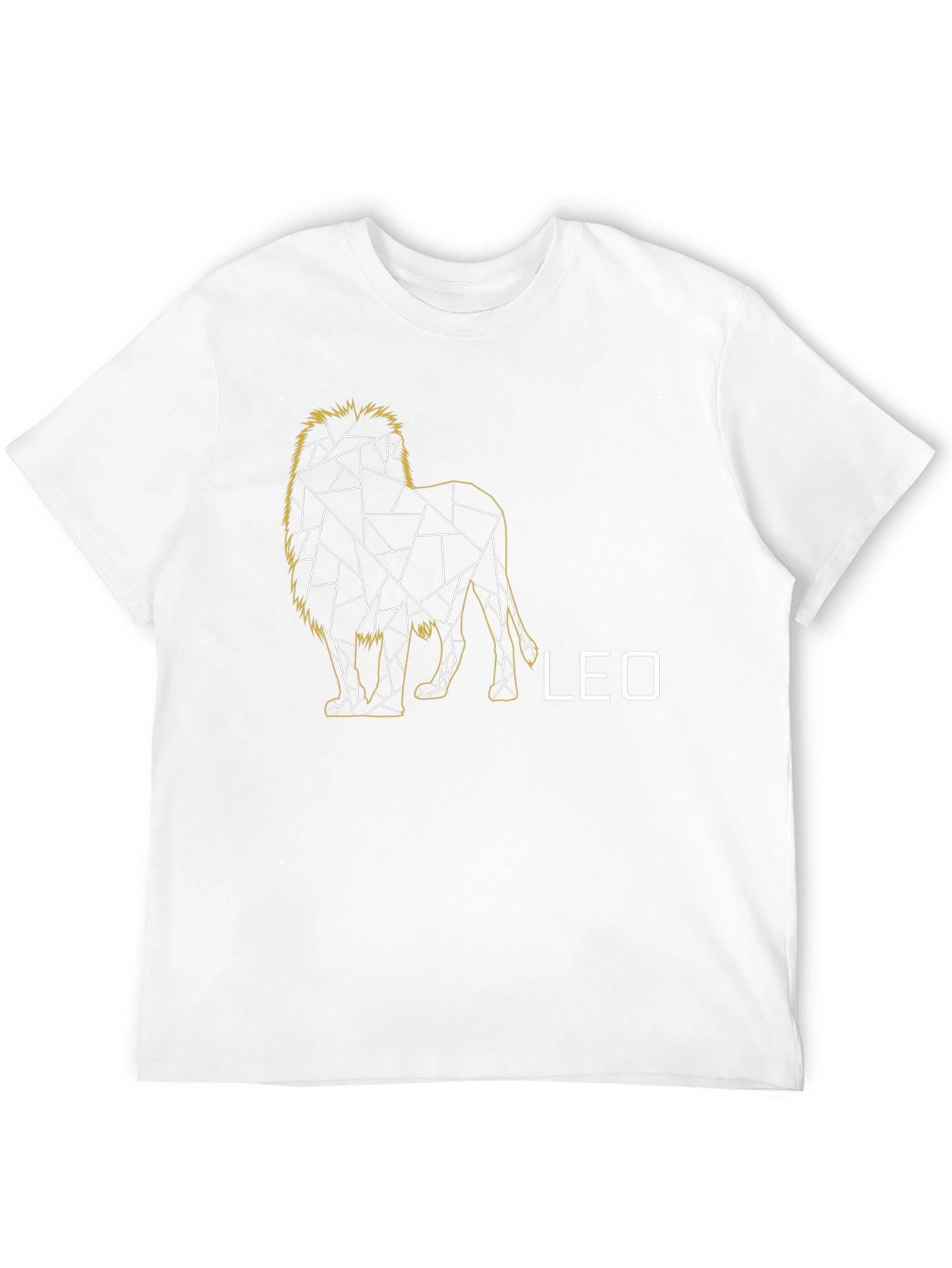 Geometric Leo Zodiac T-Shirt - Black