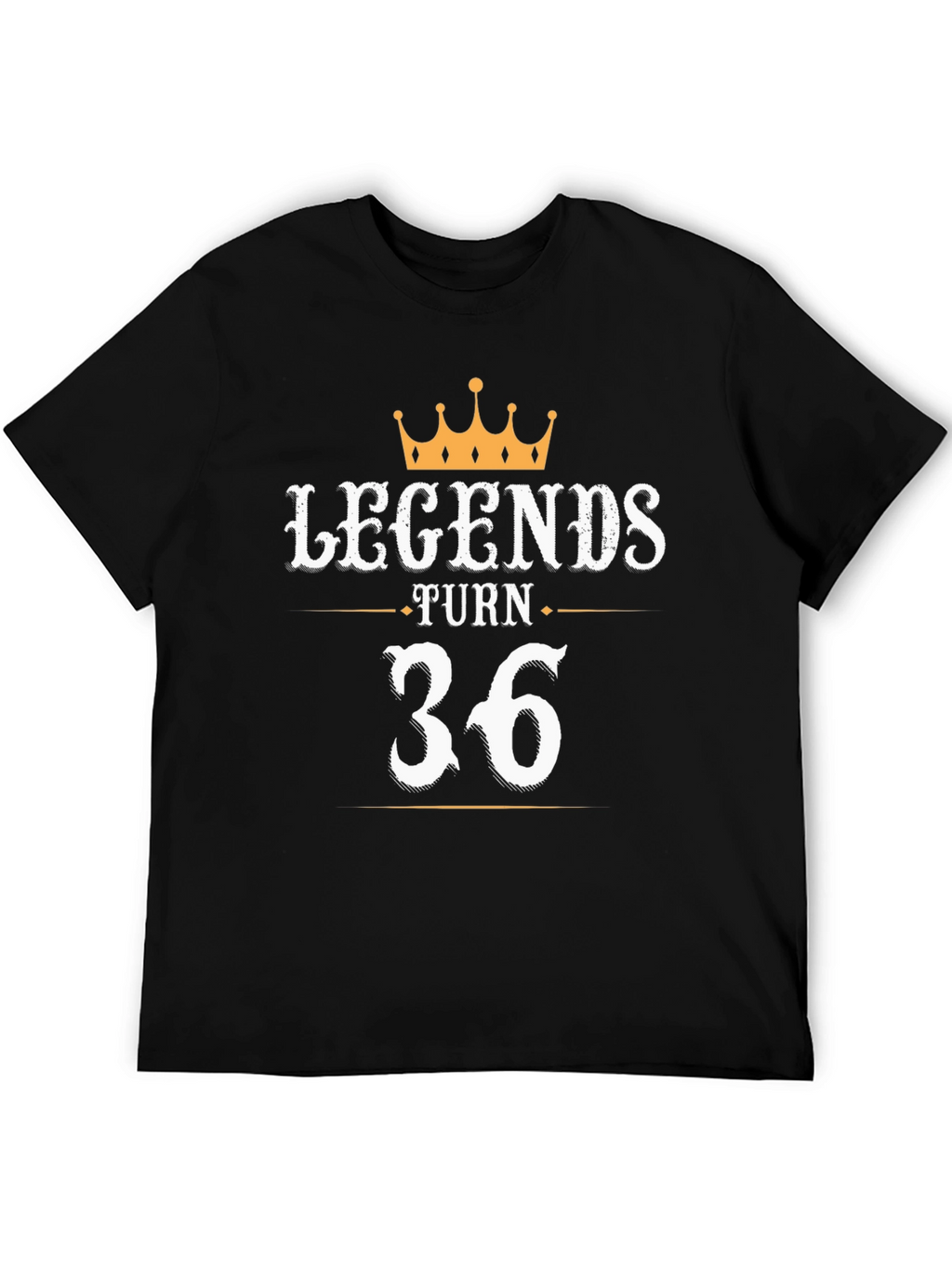Legends Turn 36 Black Graphic T-Shirt
