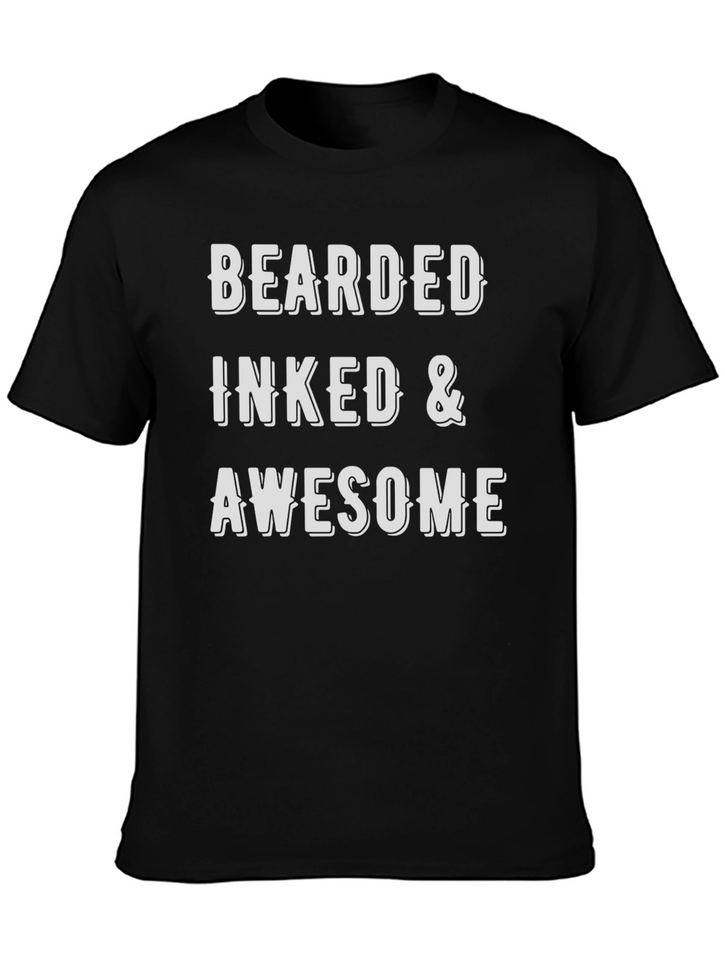 Bearded Inked & Awesome Mens Black T-Shirt