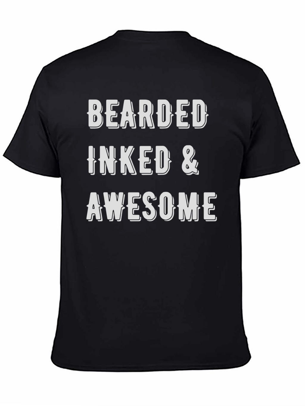 Bearded Inked & Awesome Mens Black T-Shirt