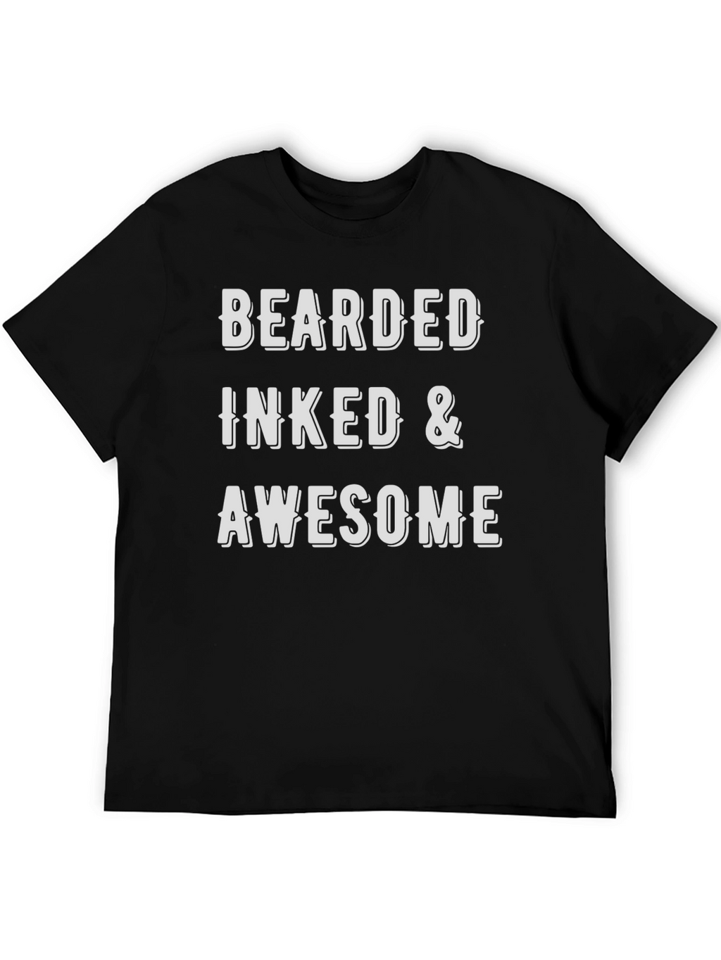 Bearded Inked & Awesome Mens Black T-Shirt