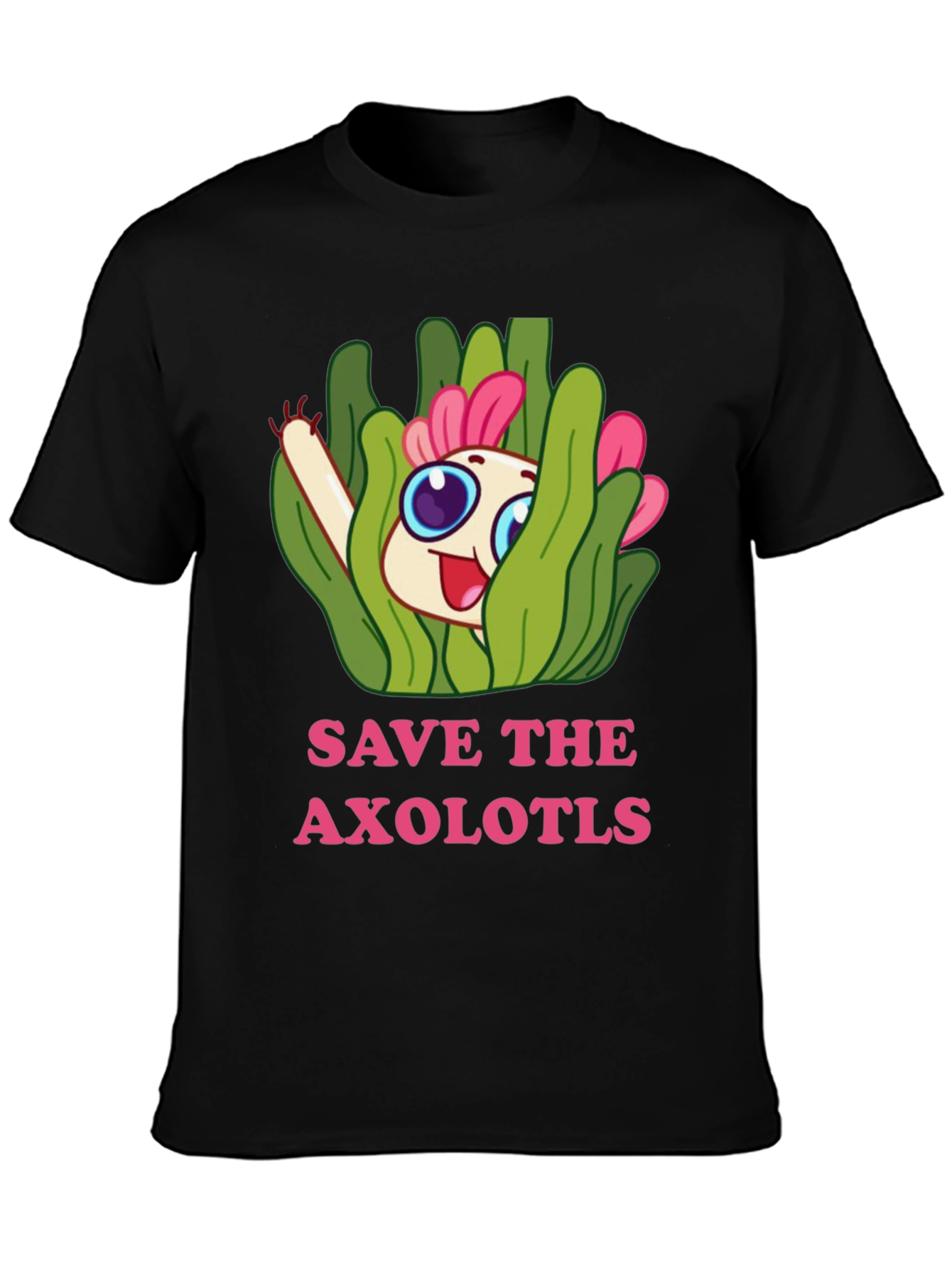 Save the Axolotls Cartoon Graphic T-Shirt