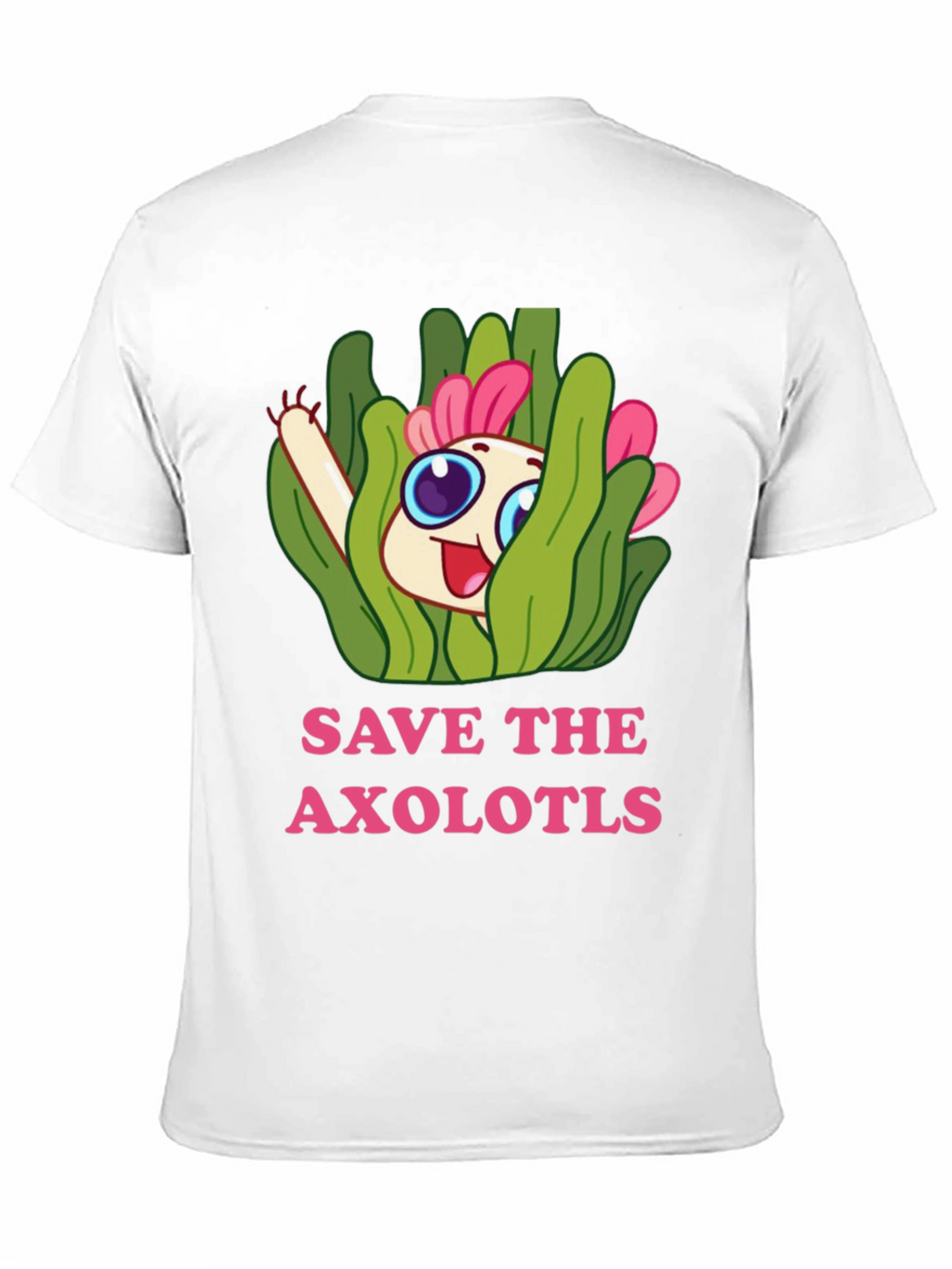 Save the Axolotls Cartoon Graphic T-Shirt