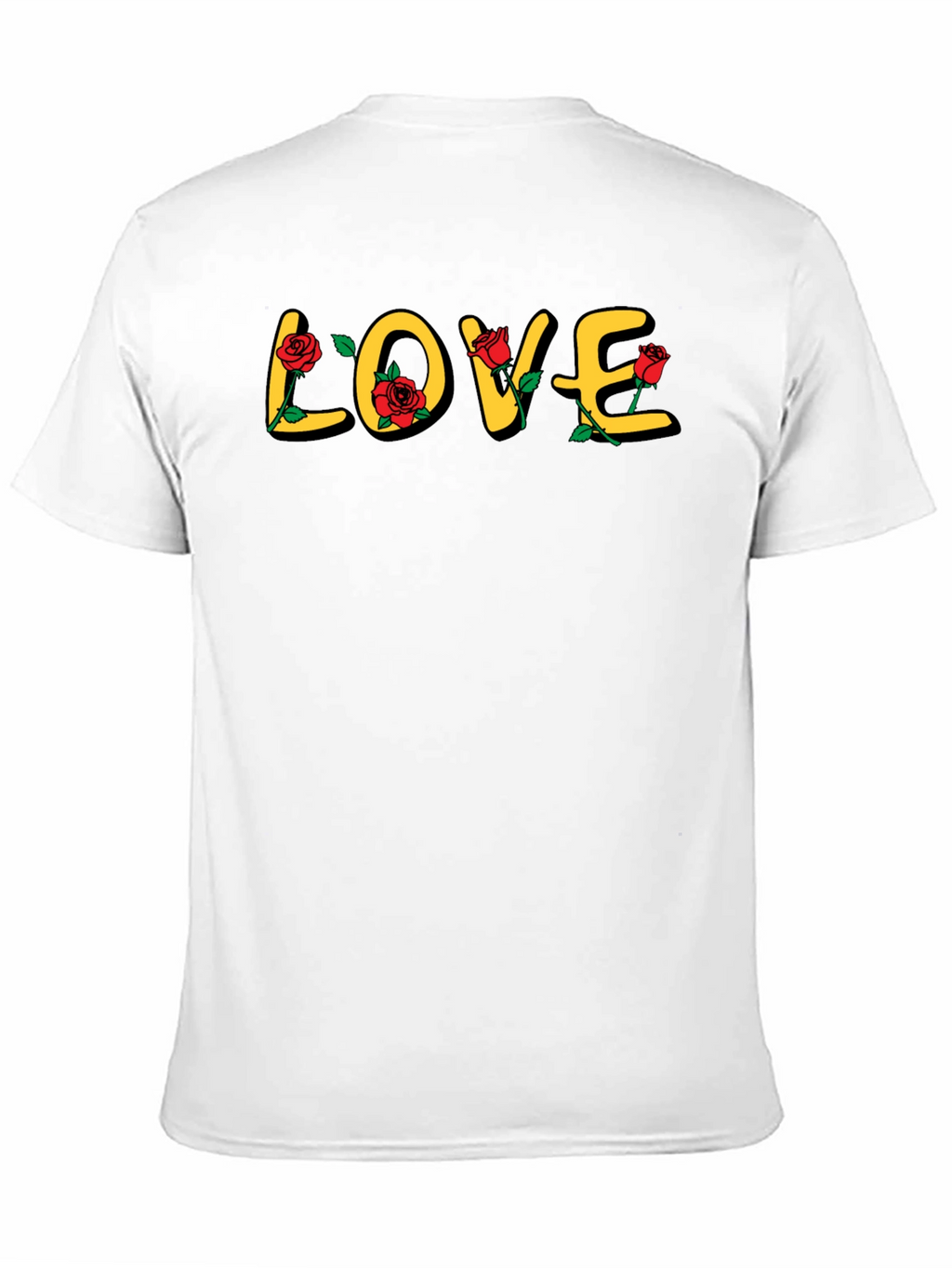Love Rose Graphic Print Black T-Shirt