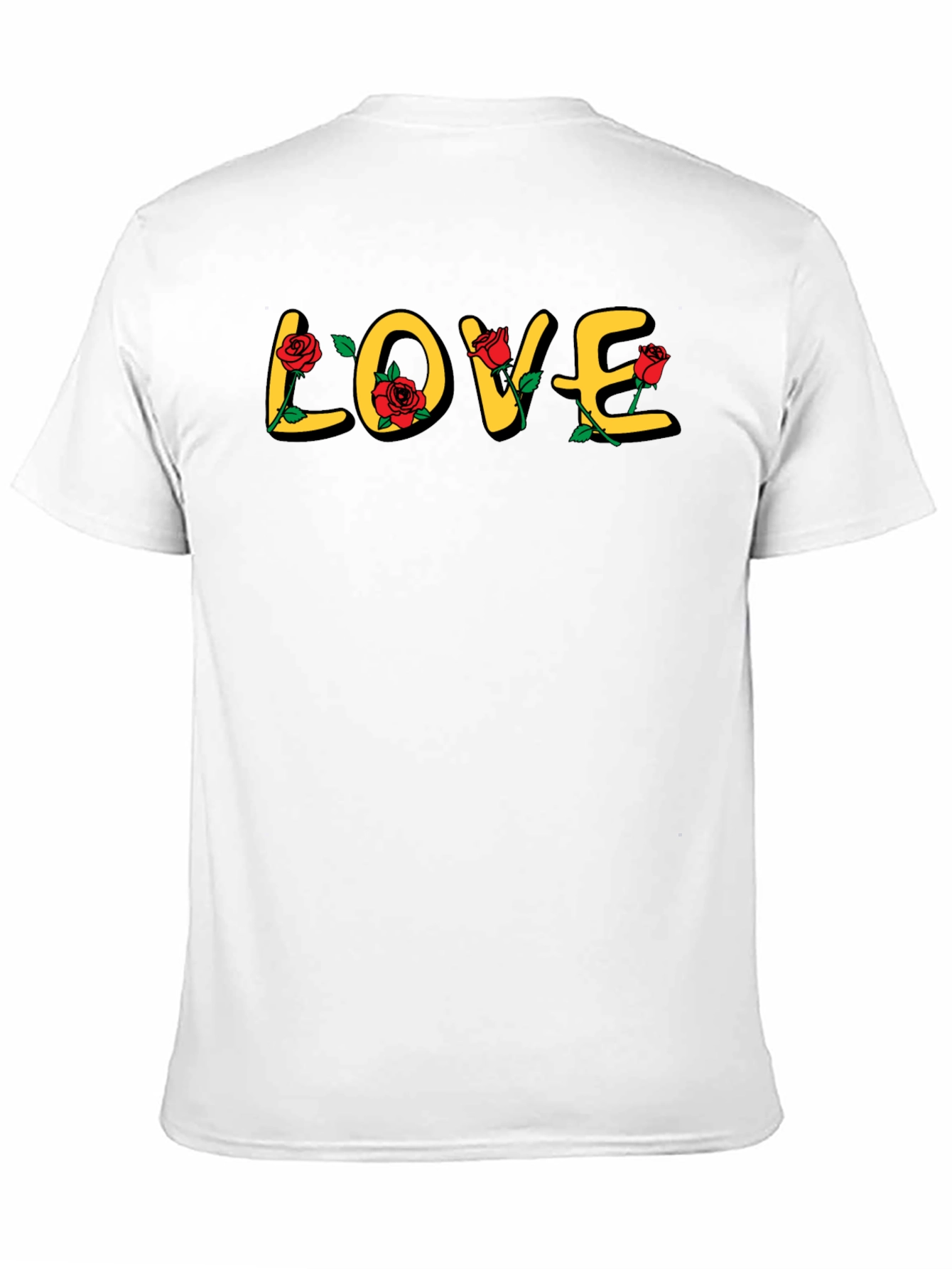 Love Rose Graphic Print Black T-Shirt