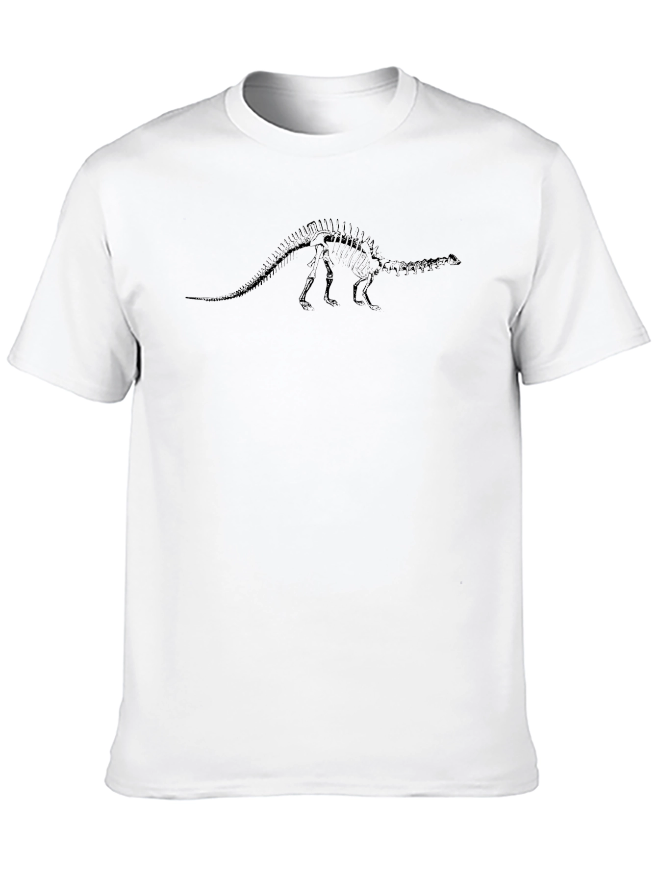 Dinosaur Skeleton Graphic Tee - Black Cotton