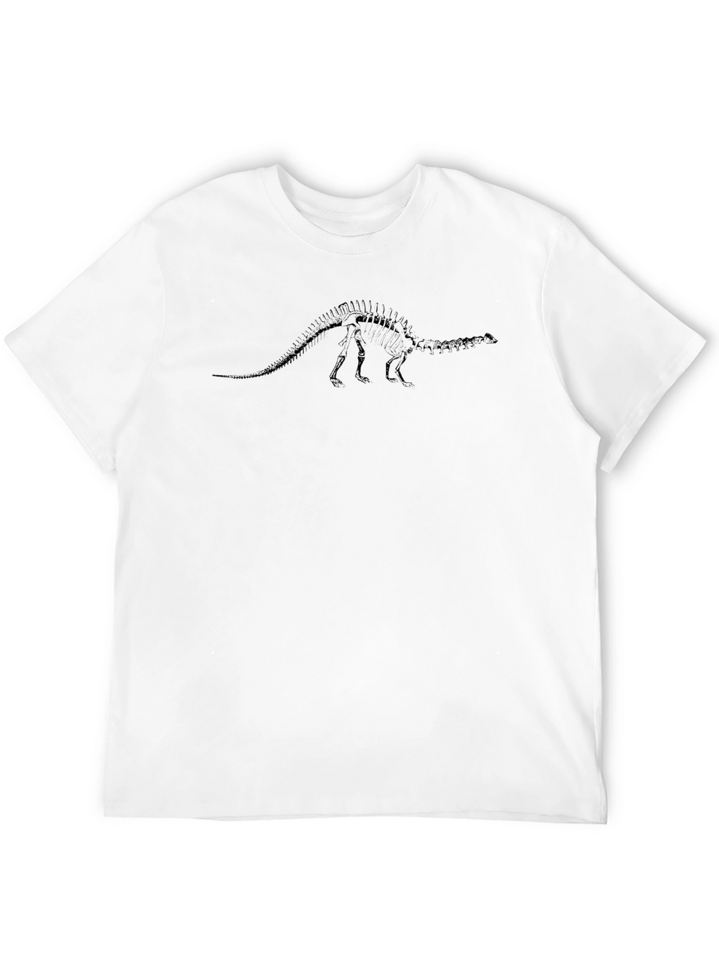 Dinosaur Skeleton Graphic Tee - Black Cotton