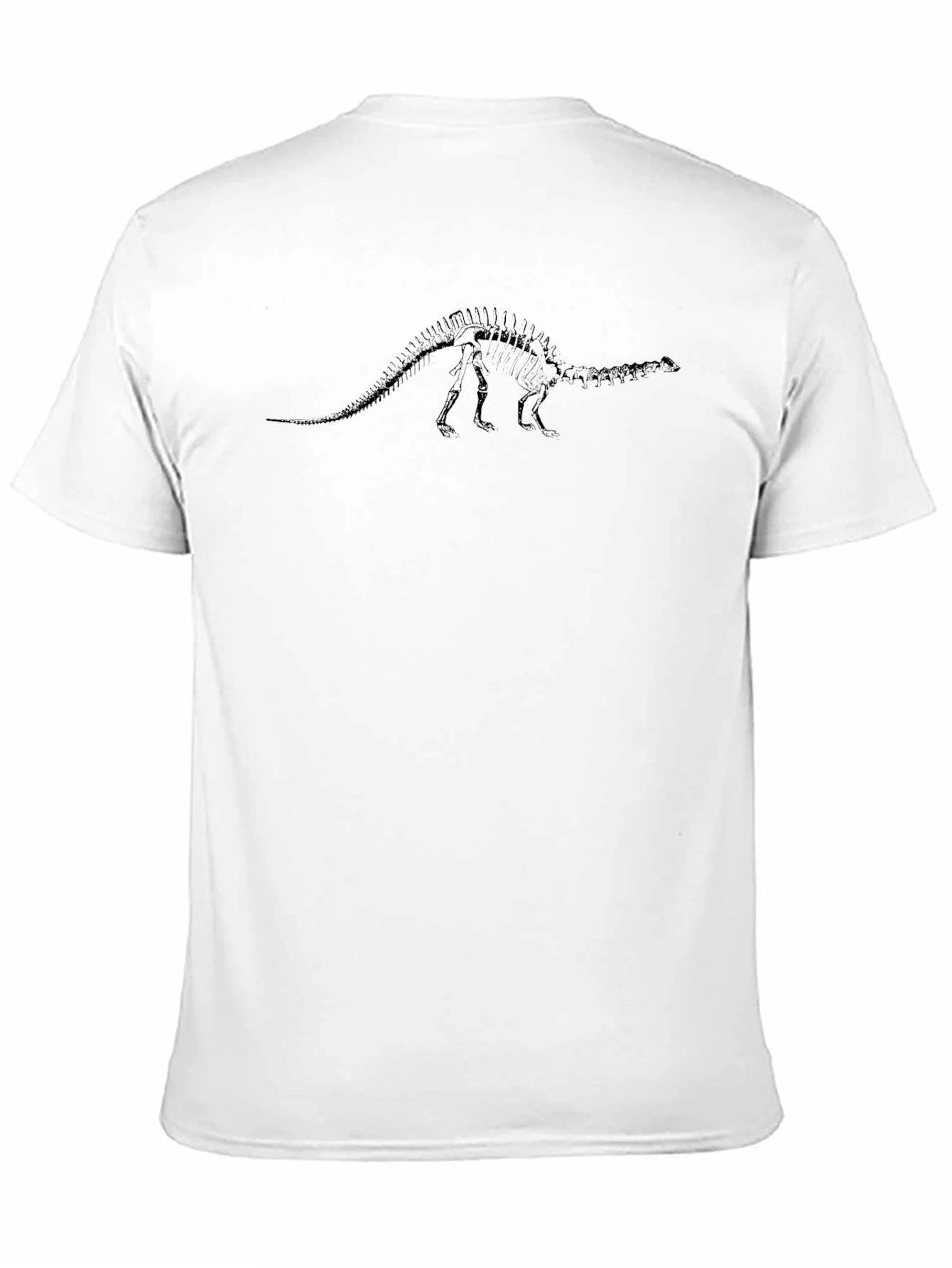 Dinosaur Skeleton Graphic Tee - Black Cotton