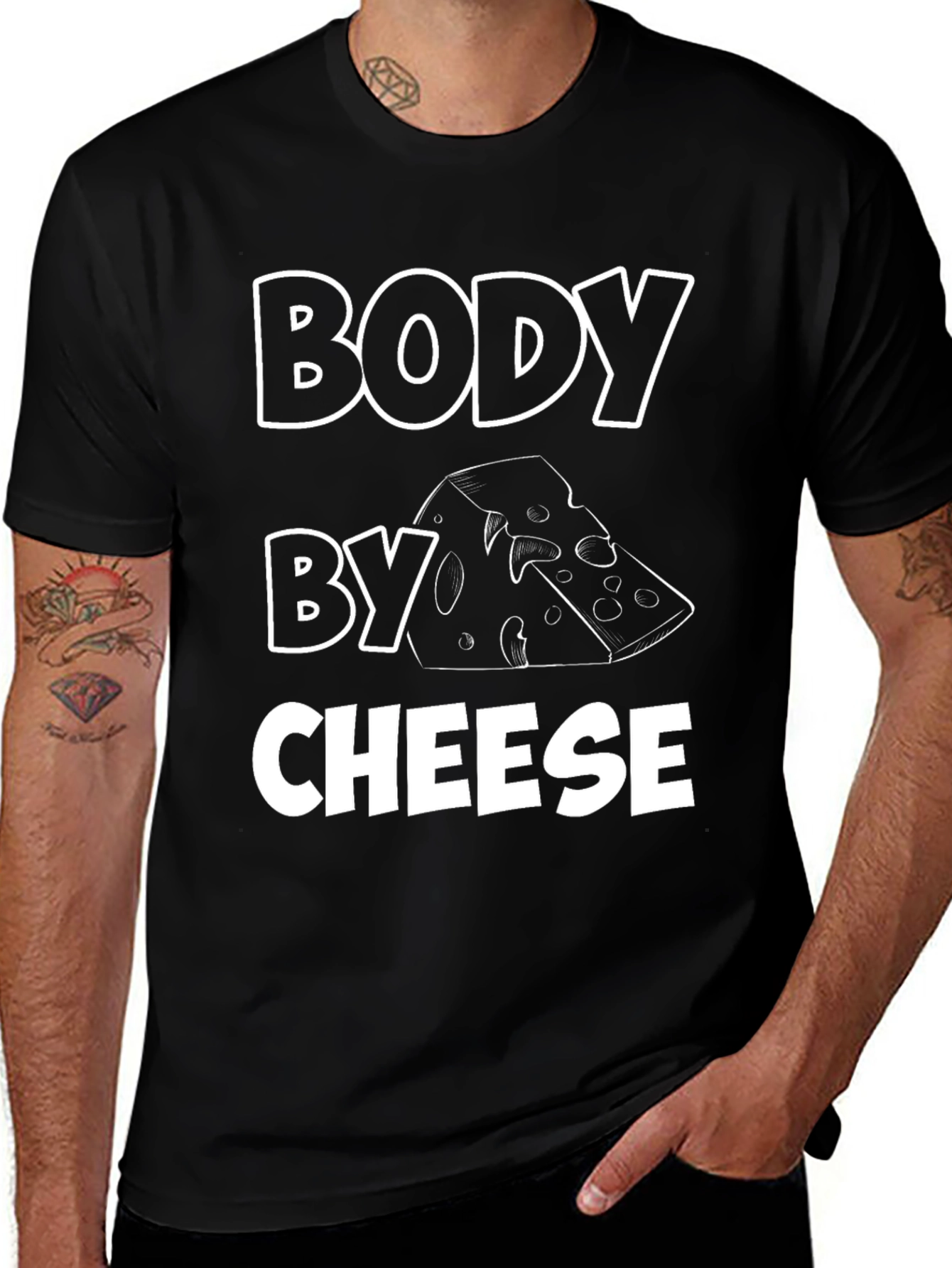 Body by Cheese Funny Graphic Tee