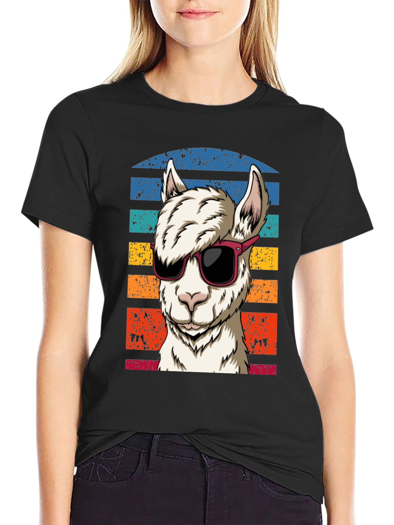 Cool Llama Graphic Tee - Retro Vibe