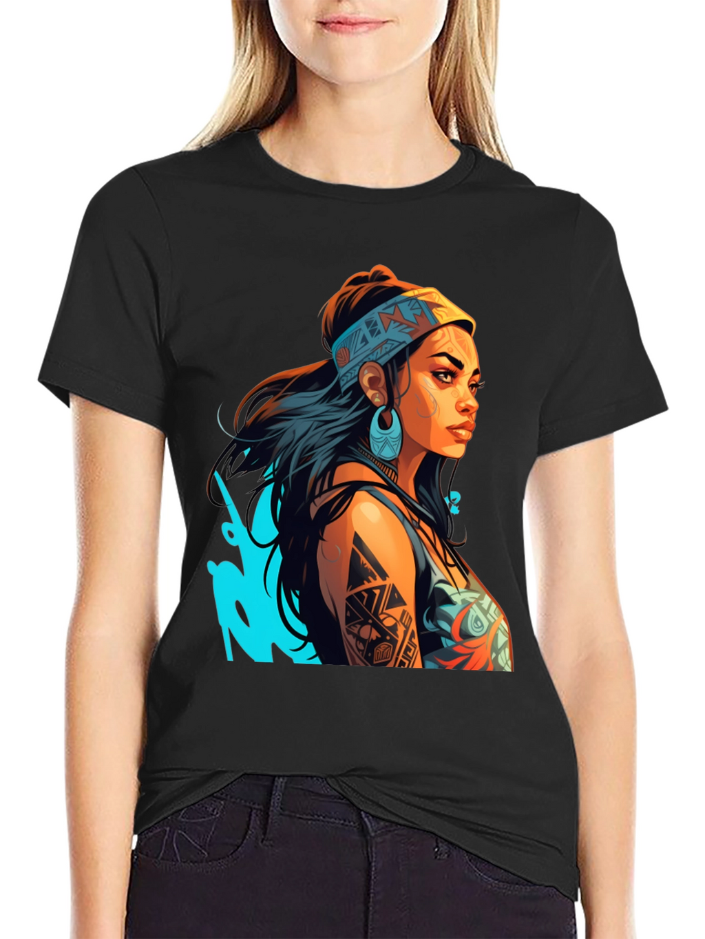 Tribal Tattoo Woman Graphic Tee - Stylish Unisex T-Shirt