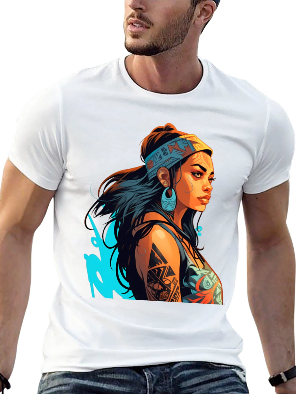 Tribal Tattoo Woman Graphic Tee - Stylish Unisex T-Shirt