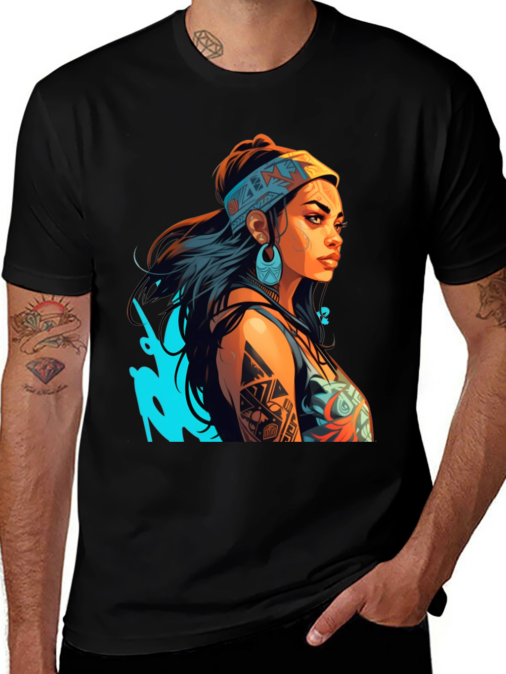Tribal Tattoo Woman Graphic Tee - Stylish Unisex T-Shirt