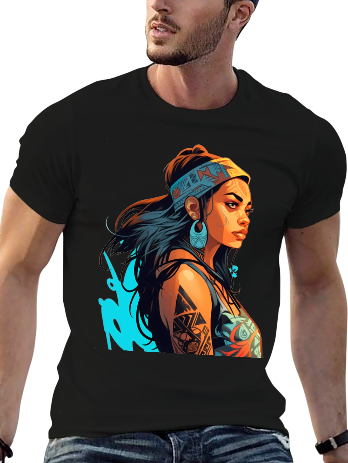 Tribal Tattoo Woman Graphic Tee - Stylish Unisex T-Shirt