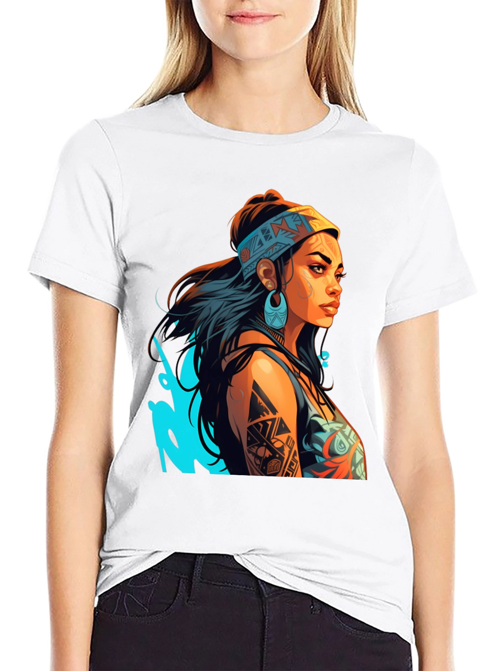 Tribal Tattoo Woman Graphic Tee - Stylish Unisex T-Shirt