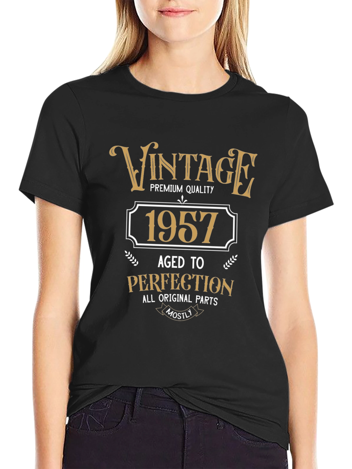 Vintage 1957 Aged to Perfection Black T-Shirt